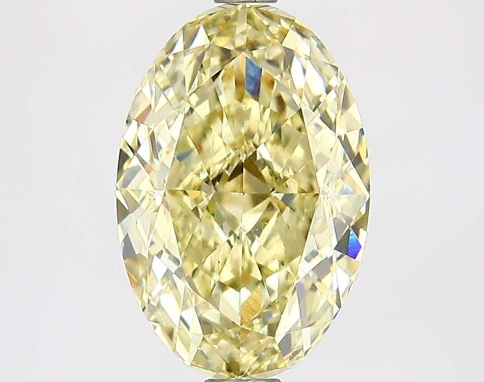 Loose Lab Diamond IGI Oval 2.56ct Fancy Intense Yellow VVS2: Loose Lab Diamond IGI Oval 2.56ct Fancy Intense Yellow VVS2 Loose lab-grown diamond, IGI certified, 2.56ct oval cut, fancy intense yellow color, clarity VVS2, good polish and symmetry, measuring 10.42