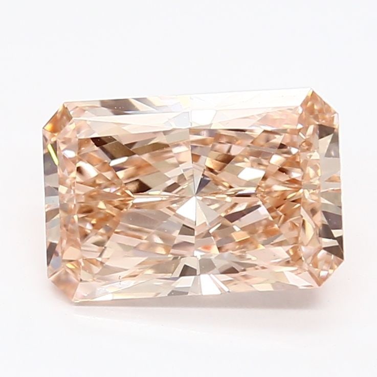 Loose Lab Diamond IGI Radiant 2.1ct Fancy Intense Orangey Pink VS1: Loose Lab Diamond IGI Radiant 2.1ct Fancy Intense Orangey Pink VS1 Loose Lab Diamond IGI certified, 2.1ct, Radiant cut, Fancy Intense Orangey Pink color, VS1 clarity, featuring VG Polish and EX Symmet