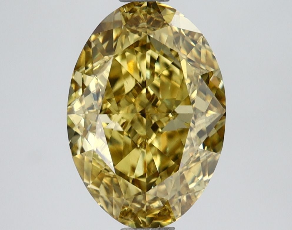 Loose Lab Diamond IGI Oval 2.55ct Fancy Vivid Yellow VS1: Loose Lab Diamond IGI Oval 2.55ct Fancy Vivid Yellow VS1 Loose Lab Diamond IGI Oval, 2.55ct, Fancy Vivid Yellow, VS1 clarity, GD polish and symmetry, measures 10.11L x 7.02W x 4.57H, certified by IGI.