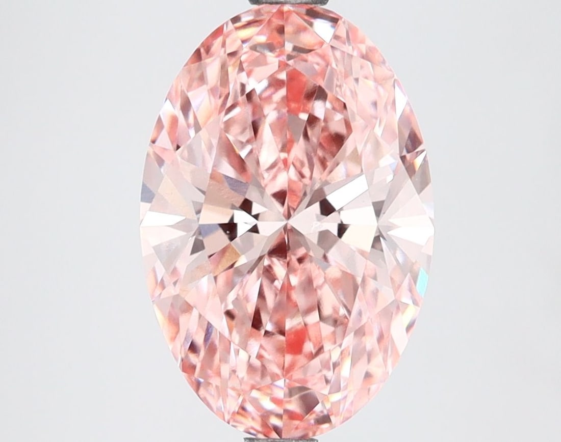 Loose Lab Diamond IGI Oval 2.85ct Fancy Intense Pink VS1: Loose Lab Diamond IGI Oval 2.85ct Fancy Intense Pink VS1 Loose Lab Diamond IGI Oval, 2.85ct, Fancy Intense Pink, VS1 clarity, GD polish and symmetry, measures 11.83L x 7.95W x 4.84H, certified by IGI.