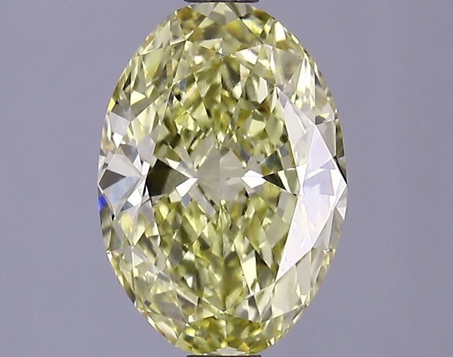 Loose Lab Diamond IGI Oval 1.85ct Fancy Intense Yellow VVS2: Loose Lab Diamond IGI Oval 1.85ct Fancy Intense Yellow VVS2 Loose lab-created diamond, 1.85ct, IGI certified, Fancy Intense Yellow color, VVS2 clarity, featuring excellent polish and symmetry, measuri