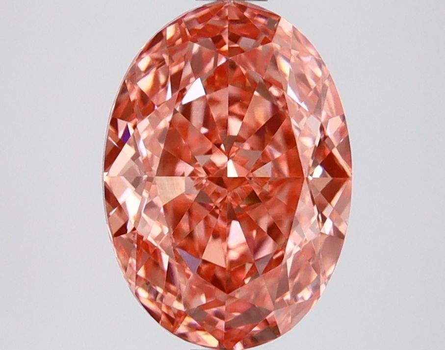 Loose Lab Diamond IGI Oval 2.51ct Fancy Vivid Pink VS1: Loose Lab Diamond IGI Oval 2.51ct Fancy Vivid Pink VS1 Loose Lab Diamond IGI of 2.51ct in an Oval cut, possessing Fancy Vivid Pink color and VS1 clarity. Certified by IGI, with dimensions of 9.87L x