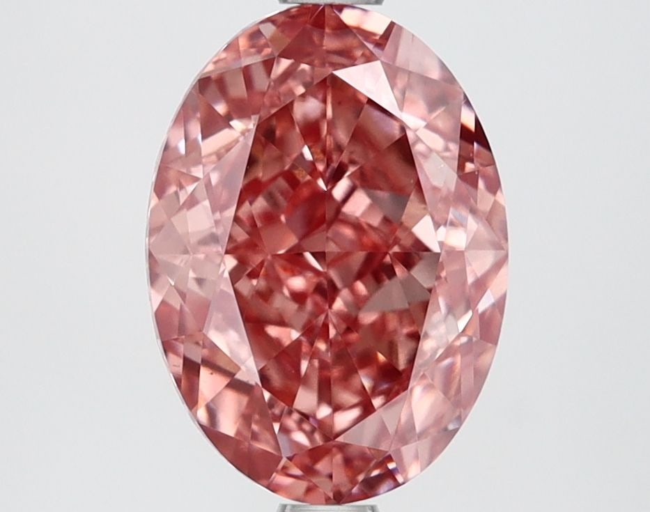 Loose Lab Diamond 2.77ct Fancy Vivid Pink VS1 - IGI Oval: Loose Lab Diamond 2.77ct Fancy Vivid Pink VS1 - IGI Oval Loose Lab Diamond IGI Oval, 2.77ct, Fancy Vivid Pink, Clarity VS1, with measurement 9.92L x 7.13W x 4.8H, certified by IGI. Item Specifics: Sou