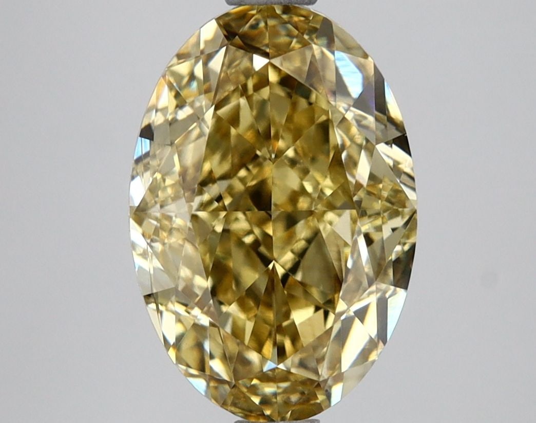 Loose Lab Diamond IGI Oval 2.71ct Fancy Intense Yellow VS1: Loose Lab Diamond IGI Oval 2.71ct Fancy Intense Yellow VS1 Loose Lab Diamond IGI Oval, 2.71ct, Color Fancy Intense Yellow, Clarity VS1, with Excellent Polish and Symmetry, measures 10.31L x 7.04W x