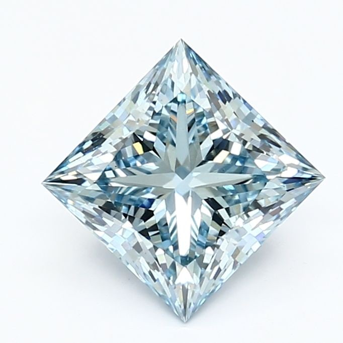 Loose Lab Diamond IGI Princess 2.13ct Fancy Vivid Blue VS1: Loose Lab Diamond IGI Princess 2.13ct Fancy Vivid Blue VS1 Loose lab-grown diamond, IGI certified, princess cut, 2.13ct, fancy vivid blue color, clarity VS1, excellent polish and symmetry, measurement