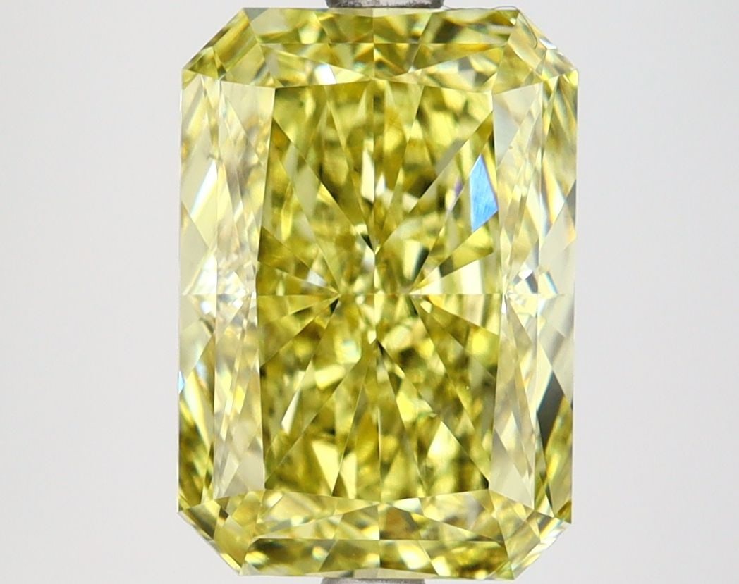 Loose Lab Diamond IGI Radiant 3.48ct Fancy Vivid Yellow VS2: Loose Lab Diamond IGI Radiant 3.48ct Fancy Vivid Yellow VS2 Loose Lab Diamond IGI Radiant, 3.48ct, Color Fancy Vivid Yellow, Clarity VS2, featuring Good Polish and Symmetry; measures 10.4L x 7.24W x 4