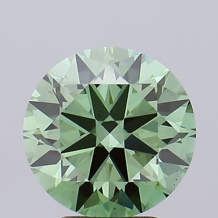 Loose Lab Diamond IGI Round 3.0ct Fancy Vivid Green VS2: Loose Lab Diamond IGI Round 3.0ct Fancy Vivid Green VS2 Loose Lab Diamond IGI Round 3.0ct Fancy Vivid Green VS2, featuring excellent polish and symmetry, measuring 9.18L x 9.25W x 5.57H mm, certified