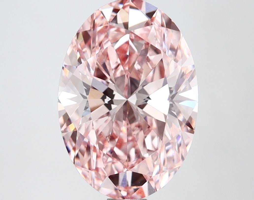 Loose Lab Diamond IGI Oval 2.67ct Fancy Intense Pink VS1: Loose Lab Diamond IGI Oval 2.67ct Fancy Intense Pink VS1 Loose lab-grown diamond of 2.67ct, featuring an oval cut, fancy intense pink color, VS1 clarity, and IGI certification with measurements of 11.
