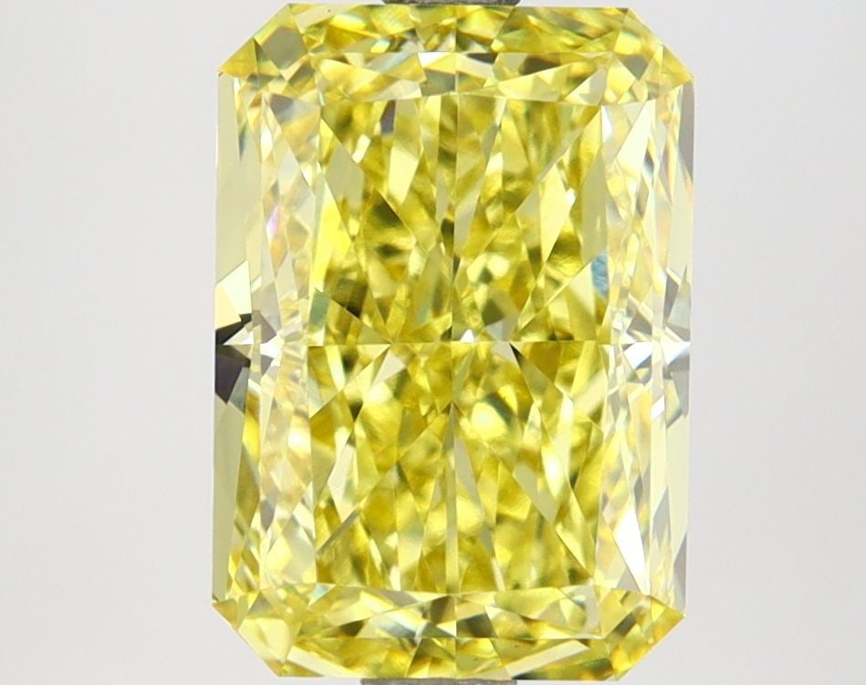 Loose Lab Diamond IGI Radiant 3.35ct Fancy Vivid Yellow VVS2: Loose Lab Diamond IGI Radiant 3.35ct Fancy Vivid Yellow VVS2 Loose Lab Diamond IGI Radiant 3.35ct Fancy Vivid Yellow VVS2, showcasing a fancy vivid yellow color and VVS2 clarity, measuring 10.03L x 7.