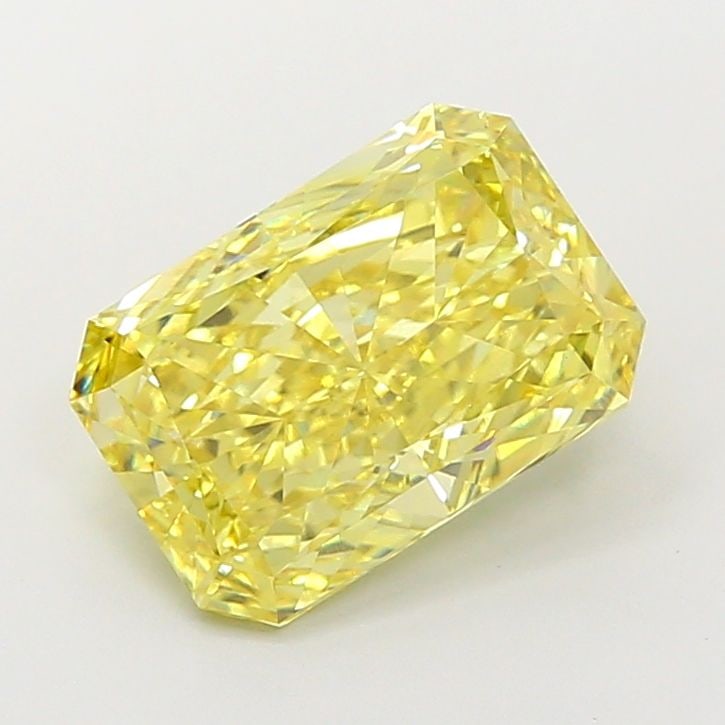 Loose Lab Diamond IGI Radiant 4.44ct Fancy Vivid Yellow VS2: Loose Lab Diamond IGI Radiant 4.44ct Fancy Vivid Yellow VS2 Loose Lab Diamond IGI Radiant 4.44ct featuring Fancy Vivid Yellow and Clarity VS2, with EX Polish and Symmetry; dimensions are 11.81L x 8.05