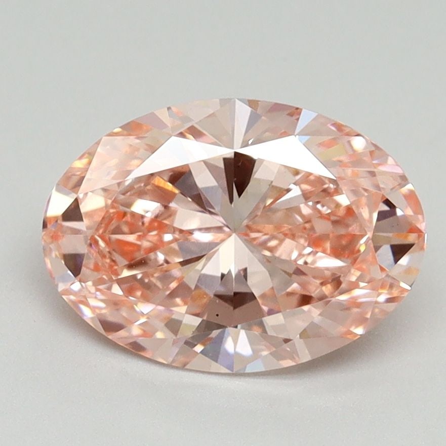 Loose Lab Diamond IGI Oval 2.01ct Fancy Vivid Pink VS1: Loose Lab Diamond IGI Oval 2.01ct Fancy Vivid Pink VS1 Loose Lab Diamond IGI Oval, 2.01ct, Fancy Vivid Pink color, VS1 clarity, with Excellent polish and symmetry. Certified by IGI, measuring 10.14L x