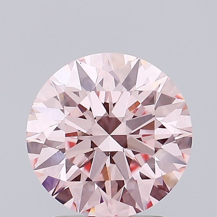 Loose Lab Diamond IGI Round 2.18ct Fancy Vivid Pink VS1 Ideal: Loose Lab Diamond IGI Round 2.18ct Fancy Vivid Pink VS1 Ideal Loose Lab Diamond IGI Round 2.18ct Fancy Vivid Pink VS1, featuring ideal cut and excellent polish and symmetry, measures 8.27L x 8.32W x 5