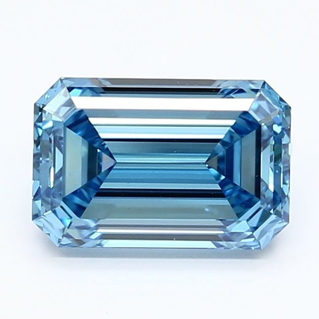 Loose IGI Emerald 2.12ct Fancy Vivid Blue VS1: Loose IGI Emerald 2.12ct Fancy Vivid Blue VS1 Loose IGI Emerald diamond weighing 2.12 carats, featuring a fancy vivid blue color and VS1 clarity. Certified by IGI with excellent polish and symmetry; d