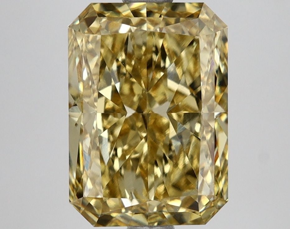 Loose Lab Diamond IGI Radiant 3.39ct Fancy Intense Yellow VVS2: Loose Lab Diamond IGI Radiant 3.39ct Fancy Intense Yellow VVS2 Loose Lab Diamond IGI Radiant, 3.39ct, Fancy Intense Yellow, VVS2 clarity, with EX polish and EX symmetry. Certified by IGI, measuring 9.