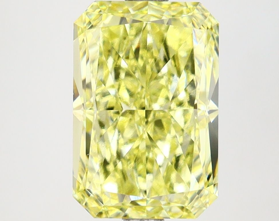 Loose Lab Diamond IGI Radiant 3.38ct Fancy Intense Yellow VS1: Loose Lab Diamond IGI Radiant 3.38ct Fancy Intense Yellow VS1 Loose lab-grown diamond weighing 3.38ct, with a radiant cut, fancy intense yellow color, clarity VS1, and certified by IGI, featuring good