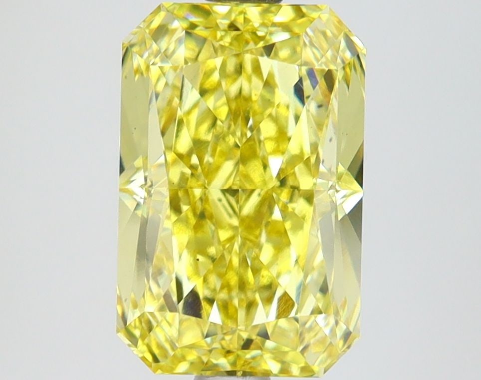 Loose Lab Diamond IGI Radiant 3.06ct Fancy Vivid Yellow VS1: Loose Lab Diamond IGI Radiant 3.06ct Fancy Vivid Yellow VS1 Loose lab-grown diamond weighing 3.06ct, with Fancy Vivid Yellow color and VS1 clarity, certified by IGI, measurements 10.14L x 6.65W x 4.76