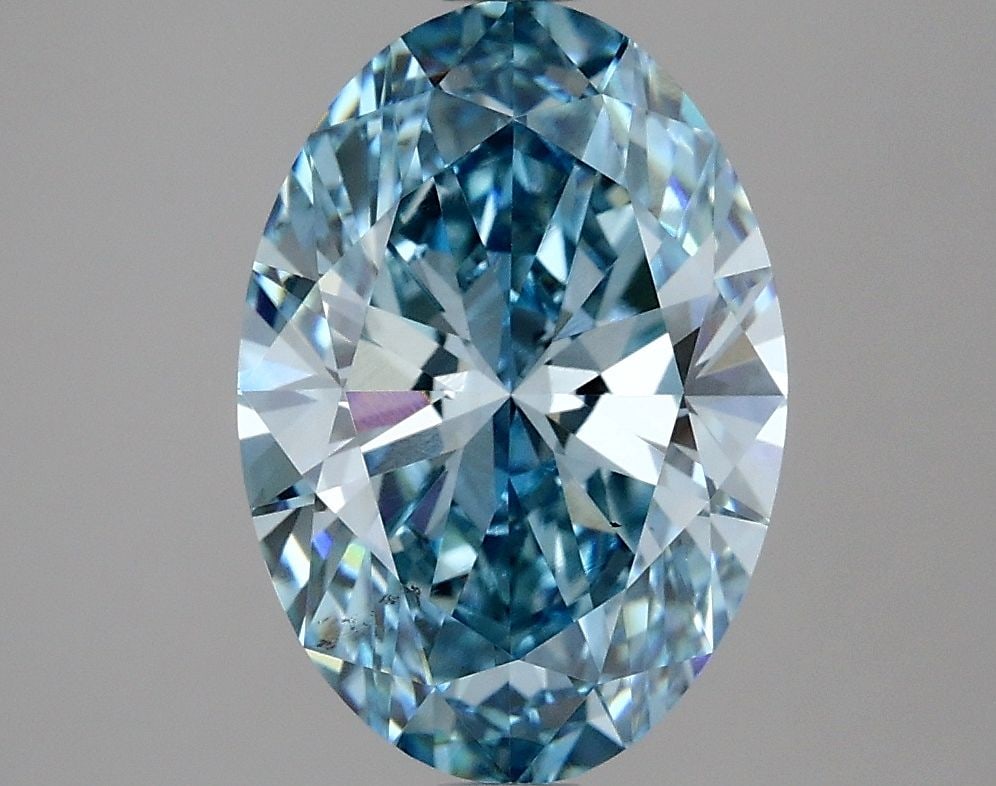Loose Lab Diamond 3.05ct Fancy Vivid Blue VS2 - IGI Oval: Loose Lab Diamond 3.05ct Fancy Vivid Blue VS2 - IGI Oval Loose lab-grown diamond weighing 3.05 carats, fancy vivid blue color, VS2 clarity, oval cut, polished to excellent standards, certified by IGI.