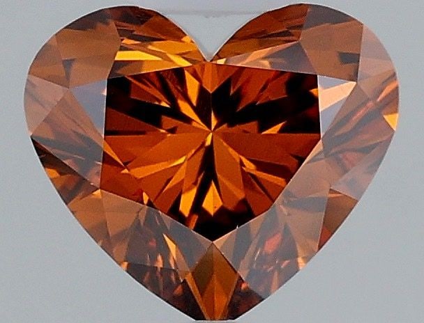 Heart IGI 1.35ct Fancy Deep Orange VVS2 - Loose Lab Diamond: Heart IGI 1.35ct Fancy Deep Orange VVS2 - Loose Lab Diamond Loose lab-grown diamond, 1.35ct Heart cut, Color Fancy Deep Orange, Clarity VVS2, measurements 6.75L X 7.72W X 4.54H, certified by IGI. Item