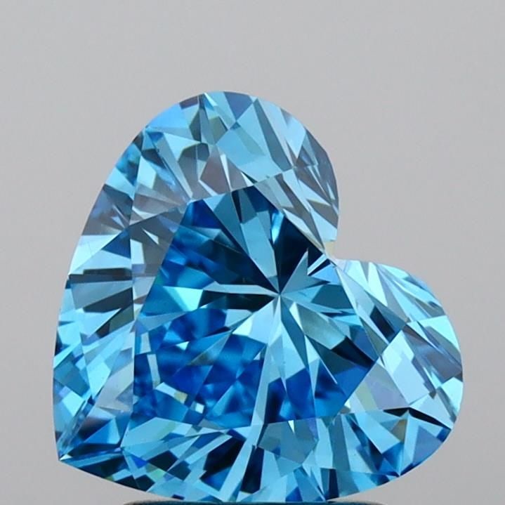 Loose Lab Diamond IGI Heart 2.02ct Fancy Vivid Blue VS1: Loose Lab Diamond IGI Heart 2.02ct Fancy Vivid Blue VS1 Loose lab-grown diamond, IGI certified, weighing 2.02ct with a fancy vivid blue color and VS1 clarity. Measurements are 8.19L x 8.96W x 4.89H. I