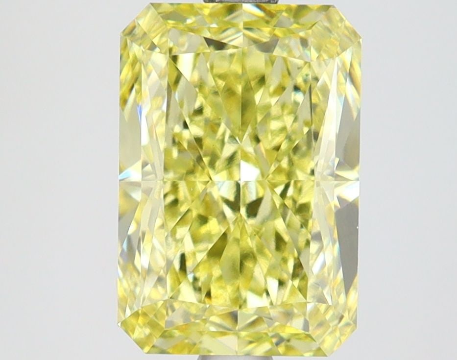 Loose Lab Diamond IGI Radiant 3.07ct Fancy Vivid Yellow VS1: Loose Lab Diamond IGI Radiant 3.07ct Fancy Vivid Yellow VS1 This 3.07ct radiant lab-grown diamond showcases a fancy vivid yellow color, VS1 clarity, with excellent polish and symmetry, certified by IG