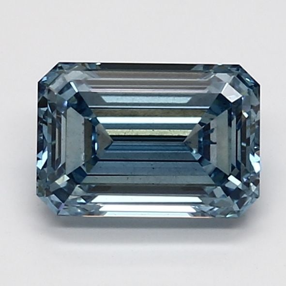Loose Lab Diamond IGI Emerald 1.7ct Fancy Vivid Blue VS2: Loose Lab Diamond IGI Emerald 1.7ct Fancy Vivid Blue VS2 This 1.7ct emerald cut loose lab-grown diamond features a fancy vivid blue color and VS2 clarity, certified by IGI, exhibiting excellent polish