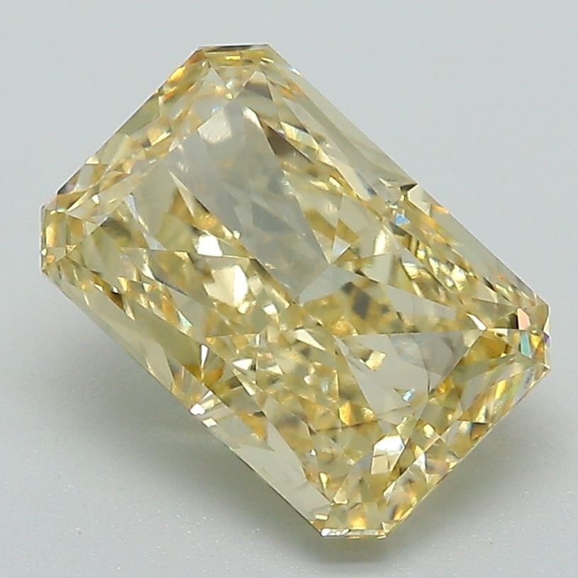Loose Lab Diamond IGI Radiant 2.84ct Fancy Intense Yellow VS2: Loose Lab Diamond IGI Radiant 2.84ct Fancy Intense Yellow VS2 This 2.84ct radiant cut loose lab-grown diamond has a fancy intense yellow color and VS2 clarity, certified by IGI, with excellent polish