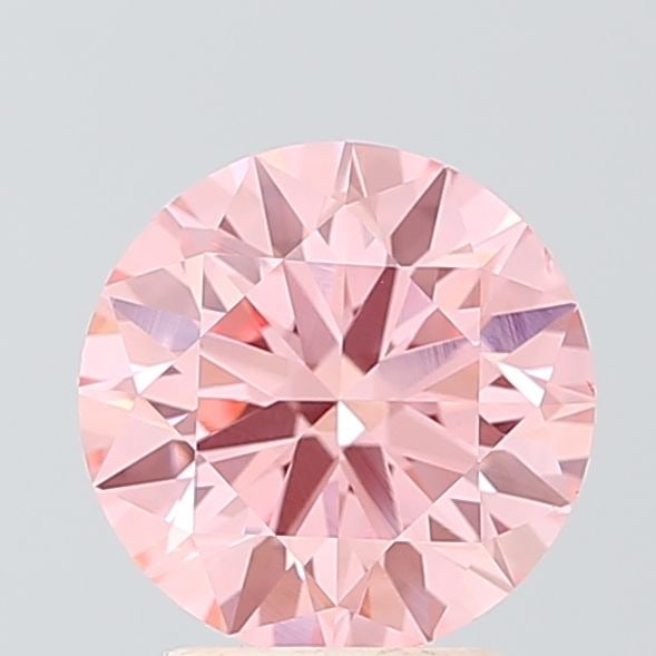 Ideal Loose Lab Diamond IGI Round 2.13ct Fancy Vivid Pink VS2: Ideal Loose Lab Diamond IGI Round 2.13ct Fancy Vivid Pink VS2 This 2.13ct round ideal loose lab-grown diamond boasts a fancy vivid pink color and VS2 clarity, certified by IGI, with very good polish a