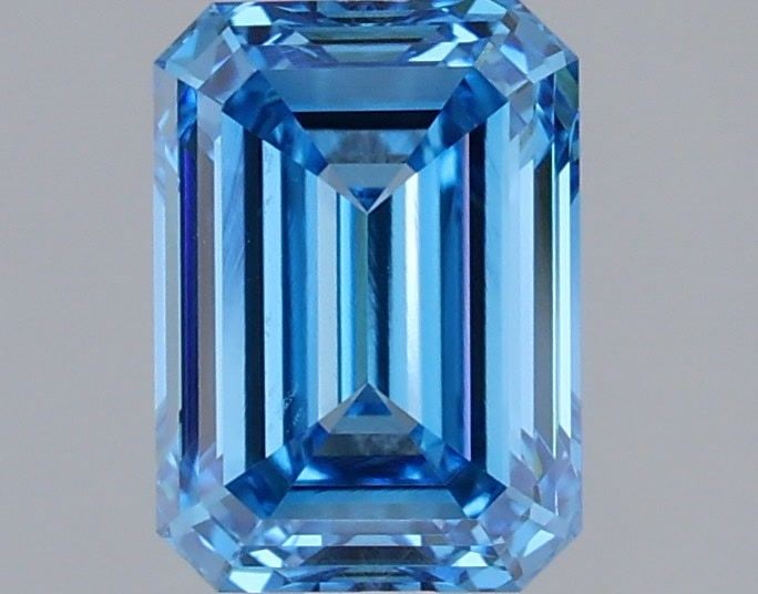 Loose Lab Diamond IGI Emerald 1.42ct Fancy Vivid Blue VVS2: Loose Lab Diamond IGI Emerald 1.42ct Fancy Vivid Blue VVS2 Loose Lab Diamond IGI certified emerald cut, weighing 1.42ct with a fancy vivid blue color and VVS2 clarity, featuring very good polish and s