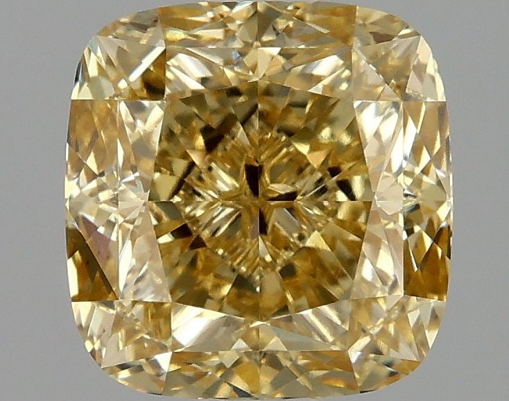 Loose Lab Diamond IGI Cushion Modified 2.1ct Fancy Intense Yellow VS1: Loose Lab Diamond IGI Cushion Modified 2.1ct Fancy Intense Yellow VS1 Loose Lab Diamond IGI Cushion Modified, 2.1ct, Color Fancy Intense Yellow, Clarity VS1, with EX Polish and EX Symmetry; certified