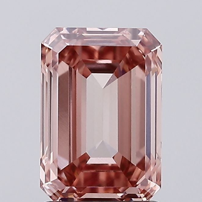 Loose Lab Diamond IGI Emerald 2.05ct Fancy Intense Brown Pink VS1: Loose Lab Diamond IGI Emerald 2.05ct Fancy Intense Brown Pink VS1 Loose Lab Diamond IGI Emerald, 2.05ct, Color Fancy Intense Brown Pink, Clarity VS1, with VG Polish and VG Symmetry; certified by IGI.