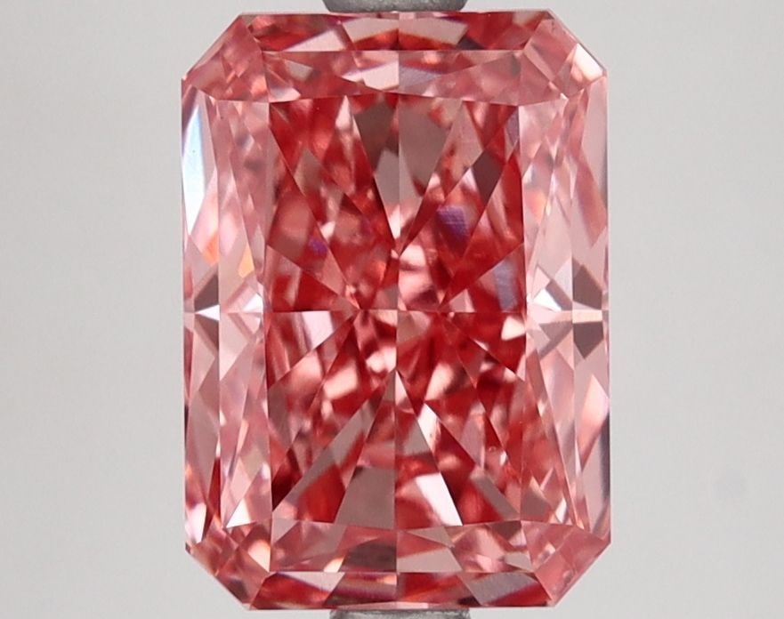 Loose Lab Diamond IGI Radiant 2.63ct Fancy Vivid Pink VS1: Loose Lab Diamond IGI Radiant 2.63ct Fancy Vivid Pink VS1 Loose lab-grown diamond IGI certified, 2.63ct Fancy Vivid Pink with VS1 clarity. Comes with excellent polish and symmetry, measuring 9.29L x 6
