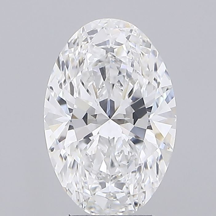 Loose Lab Diamond IGI Oval 3.42ct D VVS1: Loose Lab Diamond IGI Oval 3.42ct D VVS1 Lab-grown diamond of 3.42 carats, color D, and clarity VVS1, certified by IGI. It exhibits excellent polish and symmetry, with dimensions of 12.67L x 8.39W x 5