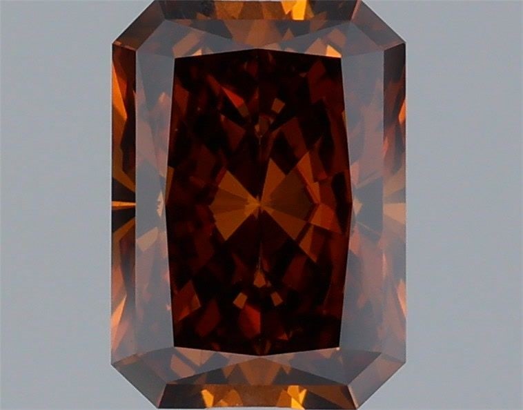 Loose Lab Diamond IGI Radiant 1.1ct Fancy Deep Orange VVS2: Loose Lab Diamond IGI Radiant 1.1ct Fancy Deep Orange VVS2 Loose Lab Diamond IGI Radiant 1.1ct Fancy Deep Orange VVS2; certified by IGI, featuring excellent polish and symmetry, measuring 7.15L x 5.12
