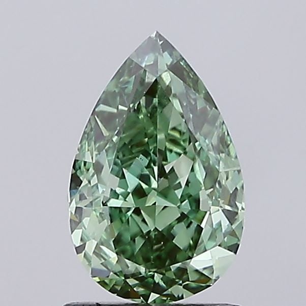 Loose Lab Diamond IGI Pear 1.62ct Fancy Vivid Green VS1: Loose Lab Diamond IGI Pear 1.62ct Fancy Vivid Green VS1 This 1.62ct loose lab-grown pear diamond features a fancy vivid green color with VS1 clarity, certified by IGI. It measures 9.22L x 5.95W x 4.05