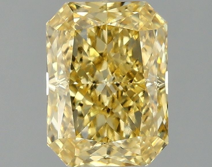 Loose Lab Diamond IGI Radiant 2.11ct Fancy Vivid Yellow VS1: Loose Lab Diamond IGI Radiant 2.11ct Fancy Vivid Yellow VS1 Loose lab-grown diamond, IGI certified, weighing 2.11ct, radiant cut, color Fancy Vivid Yellow, clarity VS1, with excellent polish and symme
