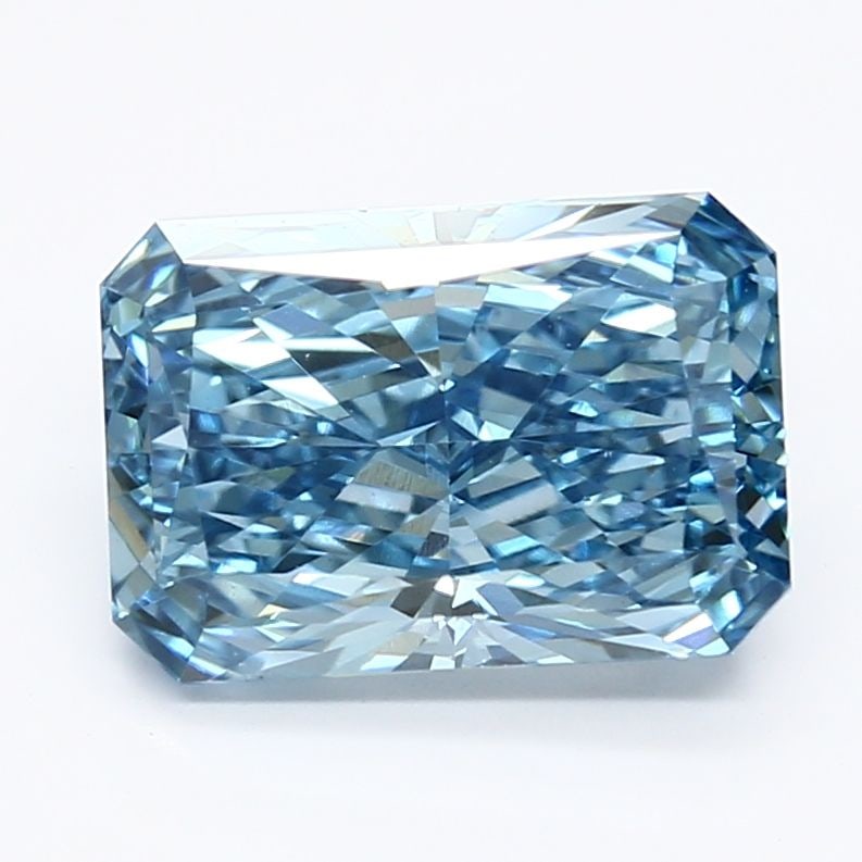 Loose Lab Diamond IGI Radiant 2.63ct Fancy Vivid Blue VS1: Loose Lab Diamond IGI Radiant 2.63ct Fancy Vivid Blue VS1 Loose lab-grown diamond certified by IGI, 2.63ct, radiant shape, fancy vivid blue color, clarity VS1, with excellent polish and symmetry; meas
