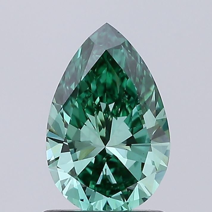 Loose Lab Diamond IGI Pear 1.0ct Fancy Vivid Green VS1: Loose Lab Diamond IGI Pear 1.0ct Fancy Vivid Green VS1 Loose Lab Diamond, IGI certified, 1.0ct, featuring a Fancy Vivid Green color, VS1 clarity, and dimensions of 8.81L x 5.67W x 3.43H. Item Specific