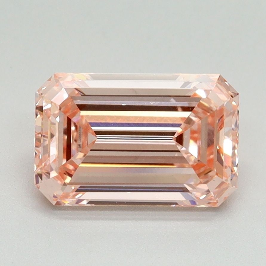 Loose Lab Diamond IGI Emerald 2.01ct Fancy Vivid Pink VS1: Loose Lab Diamond IGI Emerald 2.01ct Fancy Vivid Pink VS1 Loose lab-grown emerald diamond weighing 2.01ct, color Fancy Vivid Pink, clarity VS1, with EX polish and symmetry, certified by IGI. Item Spec