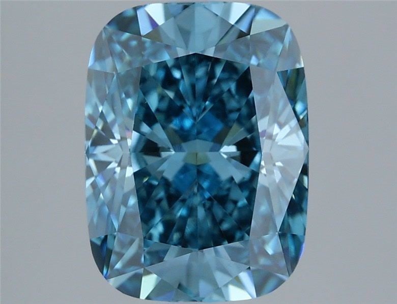 Loose Lab Diamond 3.09ct Fancy Vivid Blue VVS2 - IGI Cushion Modified: Loose Lab Diamond 3.09ct Fancy Vivid Blue VVS2 - IGI Cushion Modified Loose lab-grown diamond, cushion modified cut, 3.09ct, fancy vivid blue color, clarity VVS2, with excellent polish and symmetry, c