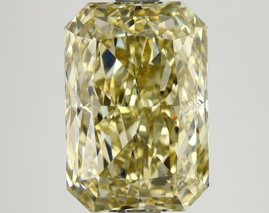 Loose Lab Diamond IGI Radiant 3.0ct Fancy Intense Yellow VVS2: Loose Lab Diamond IGI Radiant 3.0ct Fancy Intense Yellow VVS2 Loose Lab Diamond IGI certified, weighing 3.0 carats with a Fancy Intense Yellow color and VVS2 clarity; measures 9.87L x 6.75W x 4.7H mm,