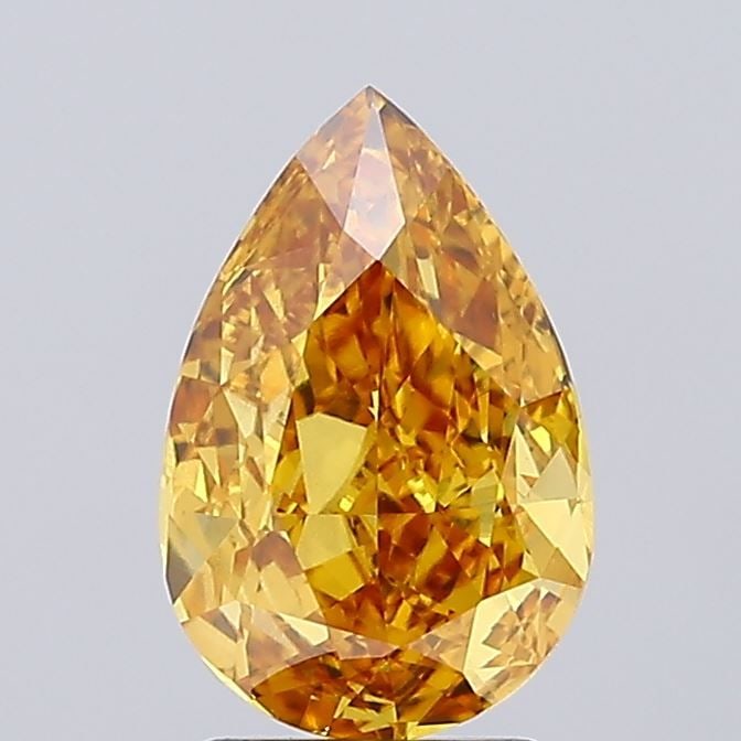 Loose Lab Diamond 2.44ct Fancy Vivid Brownish Yellow VS1 - IGI Pear: Loose Lab Diamond 2.44ct Fancy Vivid Brownish Yellow VS1 - IGI Pear Loose lab-grown diamond IGI certified, weighing 2.44ct, in a pear cut, fancy vivid brownish yellow color, clarity VS1, with very goo