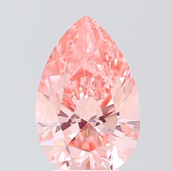 Loose Lab Diamond IGI Pear 2.54ct Fancy Vivid Pink VS2: Loose Lab Diamond IGI Pear 2.54ct Fancy Vivid Pink VS2 Loose Lab Diamond IGI Pear 2.54ct in Fancy Vivid Pink color with VS2 clarity. Certified by IGI, it offers excellent polish and symmetry, measurin