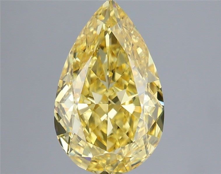 Loose Lab Diamond IGI Pear 2.58ct Fancy Vivid Yellow VS1: Loose Lab Diamond IGI Pear 2.58ct Fancy Vivid Yellow VS1 Loose Lab Diamond IGI Pear, 2.58ct, Color: Fancy Vivid Yellow, Clarity: VS1, Polish: EX, Symmetry: EX, Measurements: 11.48L x 7.13W x 4.41H, Ce