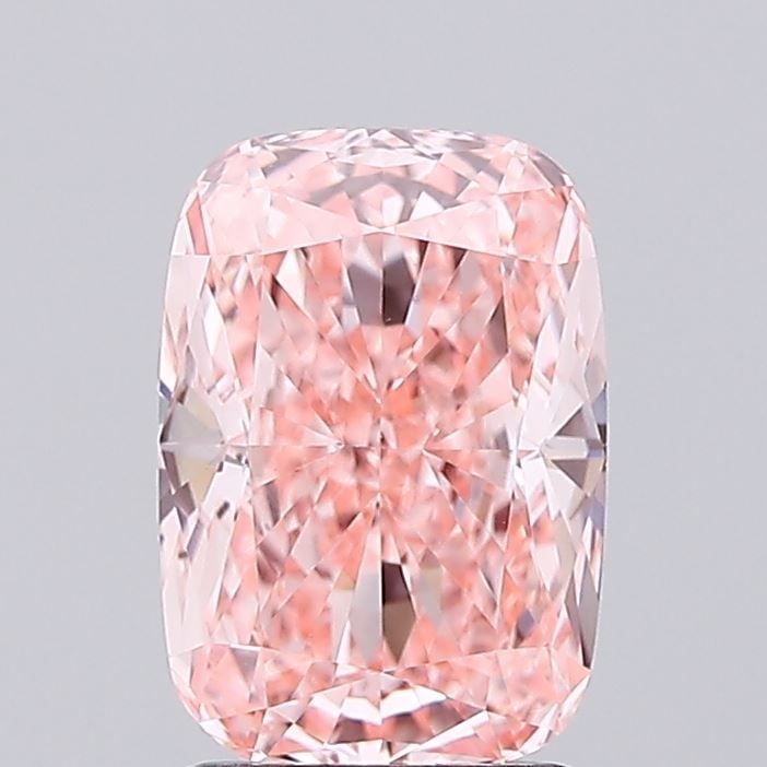 Loose Lab Diamond 2.06ct Fancy Vivid Pink VVS2 - IGI Cushion Modified: Loose Lab Diamond 2.06ct Fancy Vivid Pink VVS2 - IGI Cushion Modified Loose Lab Diamond weighing 2.06ct, with Fancy Vivid Pink color and VVS2 clarity, certified by IGI. Measurements are 8.86L x 6.19W