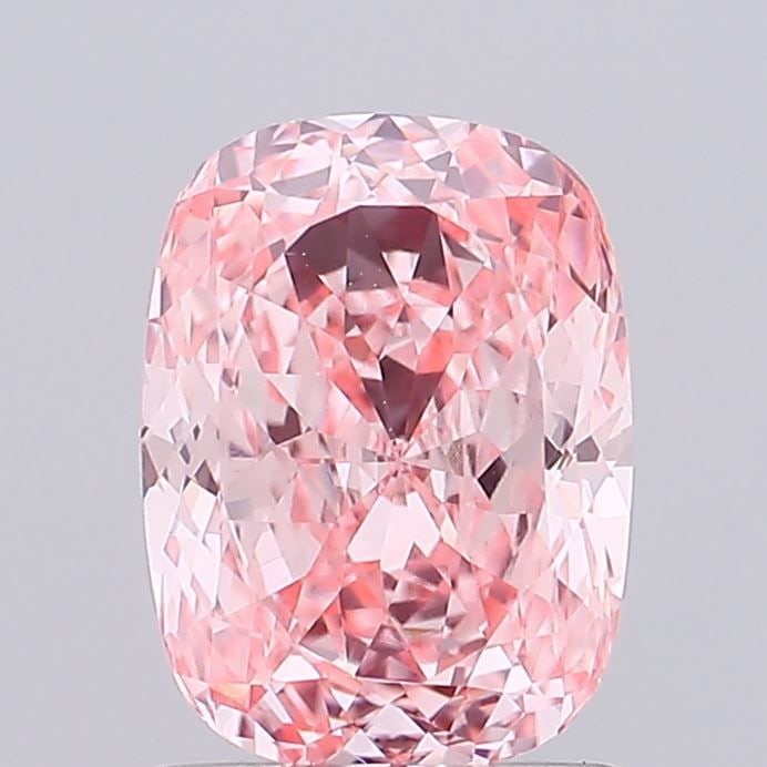 Loose Lab Diamond IGI Cushion 1.41ct Fancy Vivid Pink VVS2: Loose Lab Diamond IGI Cushion 1.41ct Fancy Vivid Pink VVS2 Loose lab diamond, 1.41ct, IGI certified, cushion cut, fancy vivid pink color, clarity VVS2, excellent polish, very good symmetry, measuremen