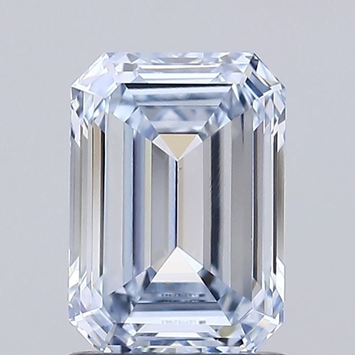 Loose Lab Diamond IGI Emerald 1.23ct Fancy Light Blue VVS2: Loose Lab Diamond IGI Emerald 1.23ct Fancy Light Blue VVS2 Loose lab-grown diamond, 1.23ct, IGI certified, Emerald cut, Fancy Light Blue color, VVS2 clarity, with very good polish and symmetry, measur