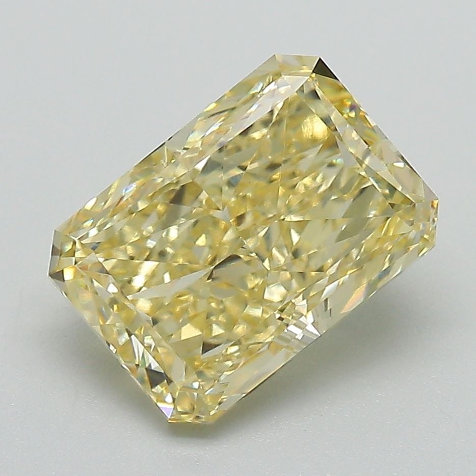Loose Lab Diamond IGI Radiant 3.04ct Fancy Intense Yellow VS1: Loose Lab Diamond IGI Radiant 3.04ct Fancy Intense Yellow VS1 Loose lab-grown diamond with IGI certification, 3.04ct, radiant cut, fancy intense yellow color, clarity VS1, excellent polish and symmetr