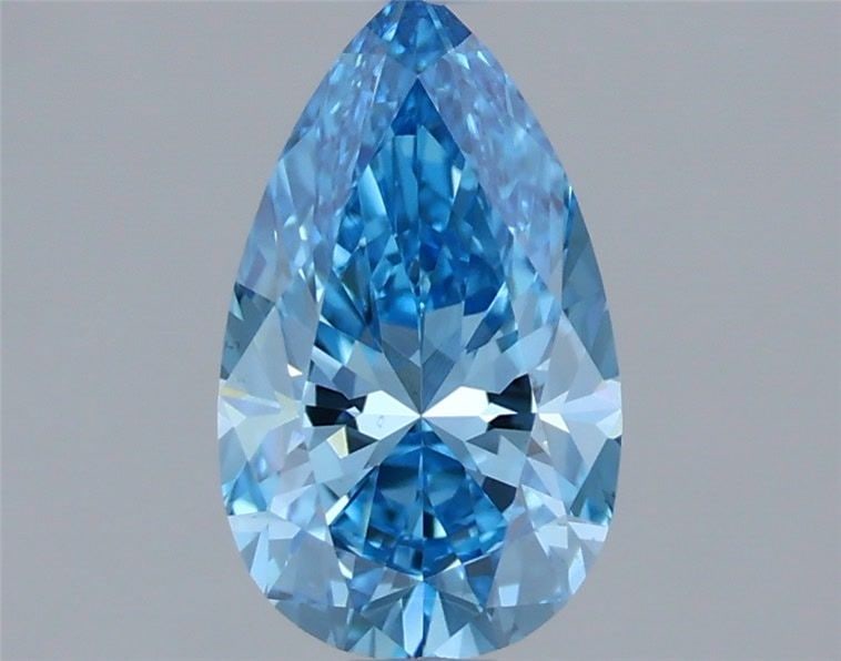 Loose Lab Diamond IGI Pear 1.07ct Fancy Vivid Blue VS2: Loose Lab Diamond IGI Pear 1.07ct Fancy Vivid Blue VS2 Loose Lab Diamond IGI Pear, 1.07ct Fancy Vivid Blue, Clarity VS2, with EX Polish and EX Symmetry, certified by IGI, measuring 9.13L x 5.4W x 3.64