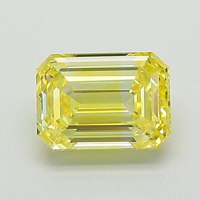 Loose Lab Diamond IGI Emerald 1.0ct Fancy Vivid Yellow VS1: Loose Lab Diamond IGI Emerald 1.0ct Fancy Vivid Yellow VS1 Loose Lab Diamond IGI Emerald, 1.0ct, Color Fancy Vivid Yellow, Clarity VS1, with very good polish and symmetry, certified by IGI, measuring