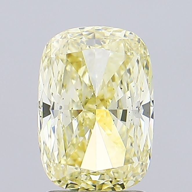 Loose Lab Diamond Cushion Modified 2.1ct Fancy Intense Yellow VS2: Loose Lab Diamond Cushion Modified 2.1ct Fancy Intense Yellow VS2 Loose Lab Diamond Cushion Modified 2.1ct in Fancy Intense Yellow with VS2 clarity, excellent polish and symmetry, measures 9.08L x 6.2